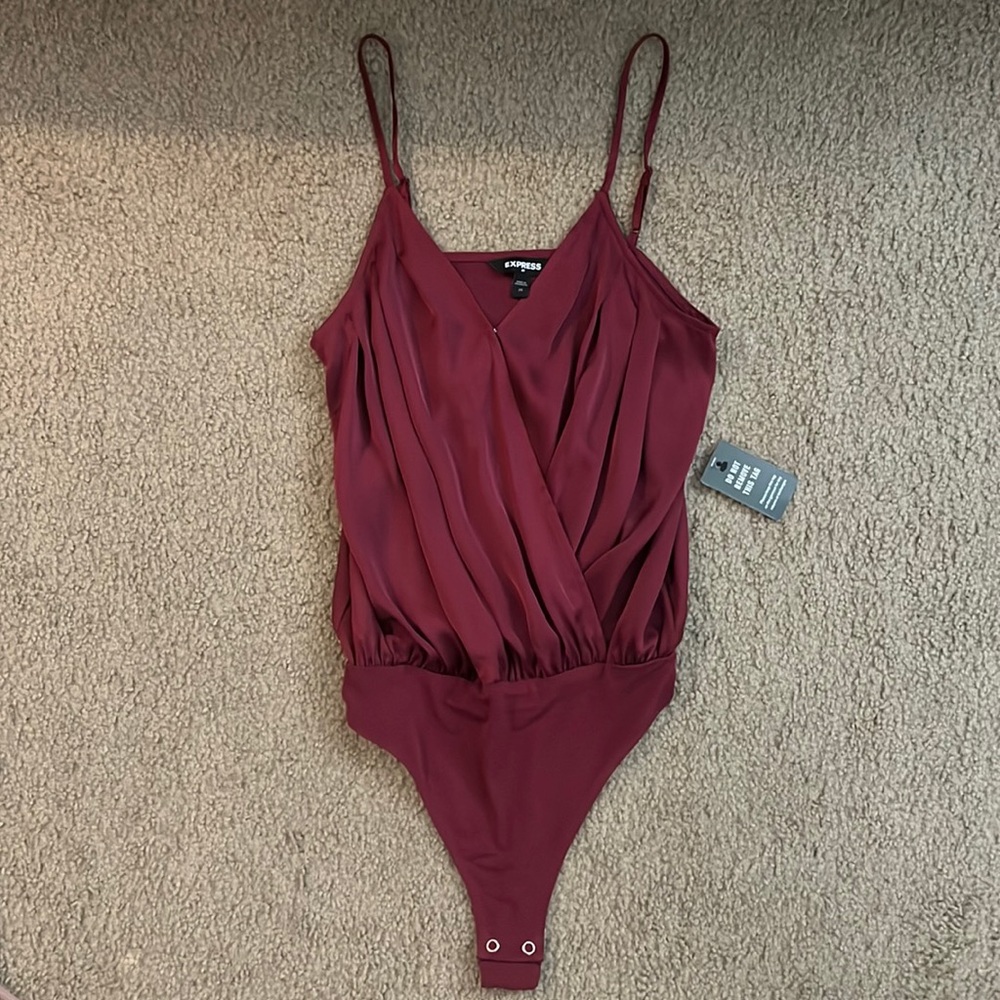 Nwt Express Satin Faux Bodysuit